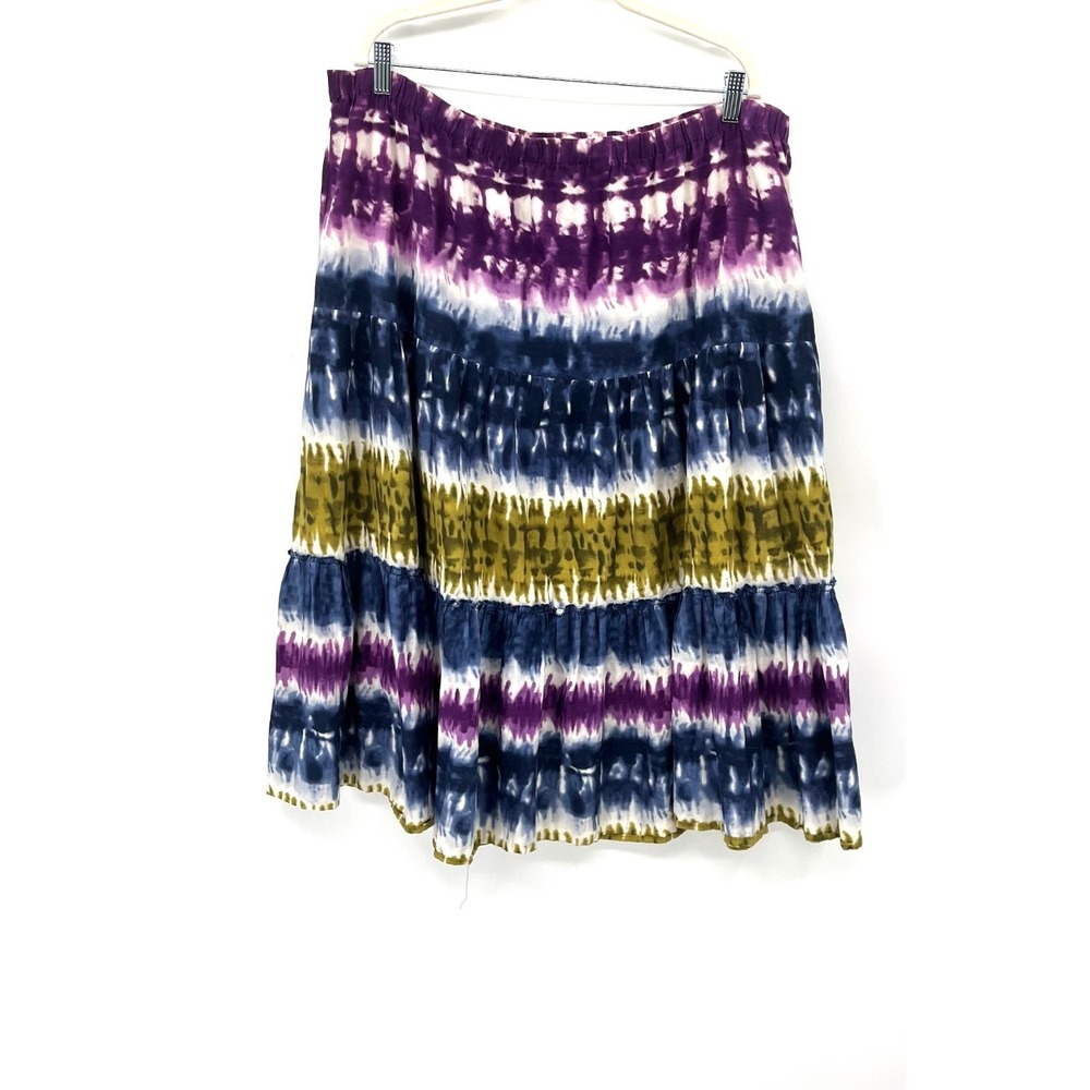 Covington boho tie Dye Flowy hippie broomstick skirt fairycore granola 1X